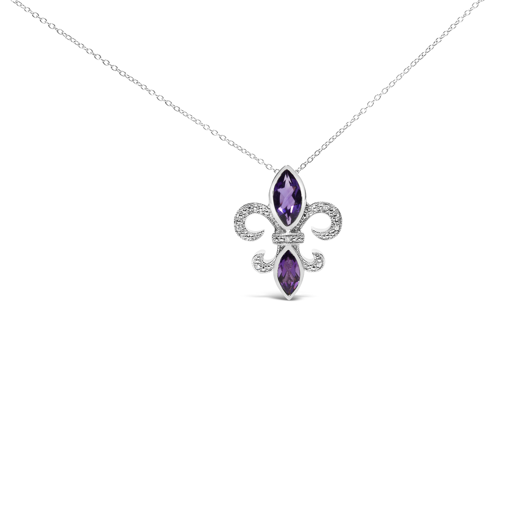 .925 Sterling Silver Purple Amethyst
